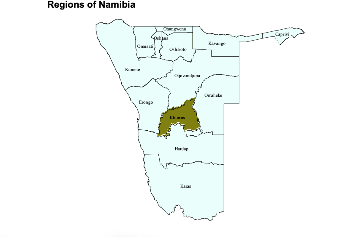 Figure 1 Regions of Namibia 