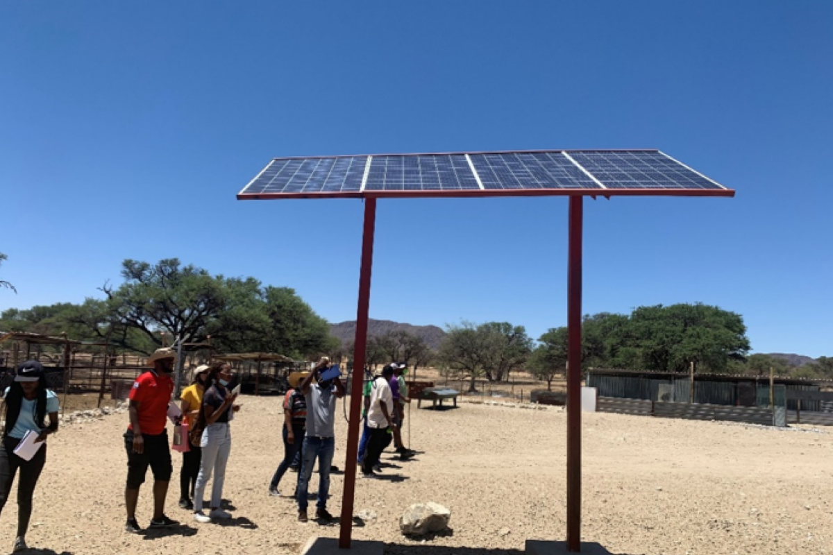 Solar panel supplying the borehole