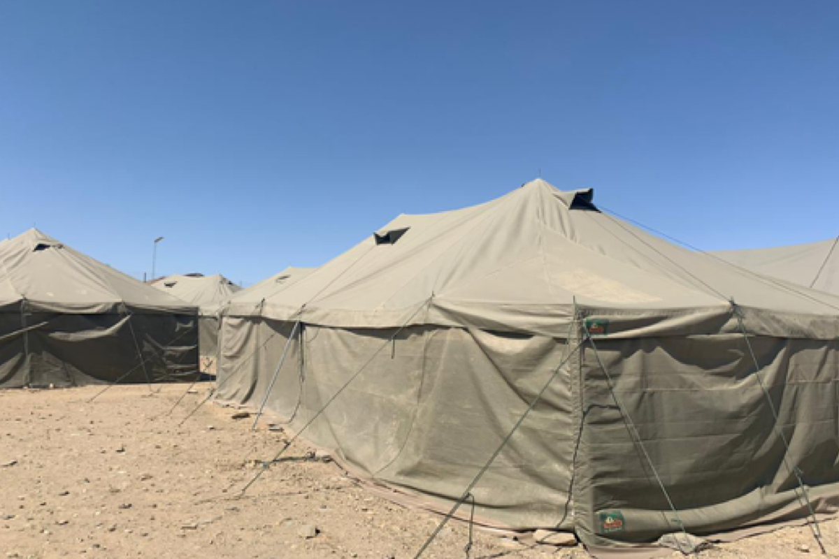 Temporary structure used as classrooms at Havana Secondary School